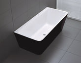 FLORENCE Back to Wall Bathtub In White OR Matte Black, Size 1400mm, 1500mm & 1700mm-Matte Black